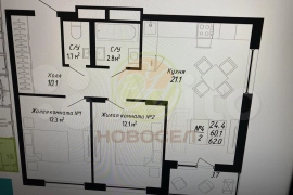 2-к. квартира, 62 м², 16/17 эт.
