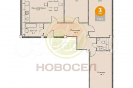 3-к. квартира, 102 м², 7/12 эт.